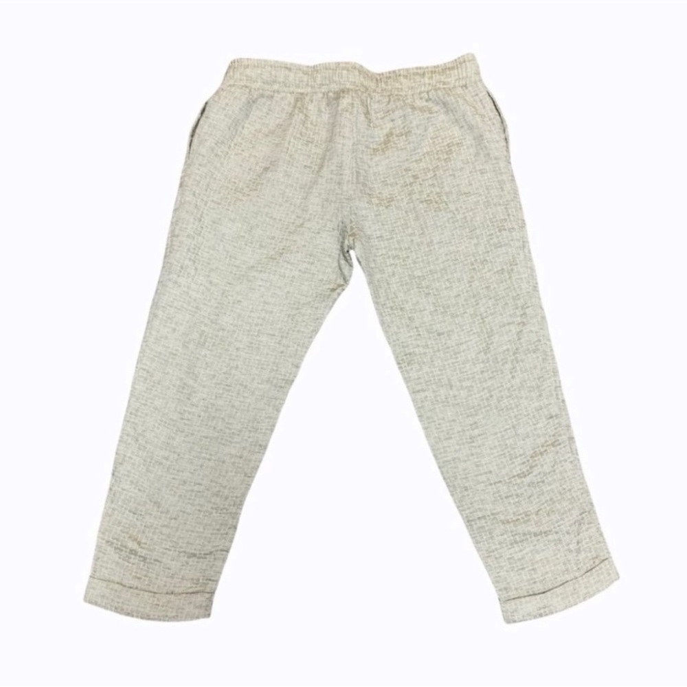 Koch Linen Blend Printed Pants Drawstring Large L Cropped Textured